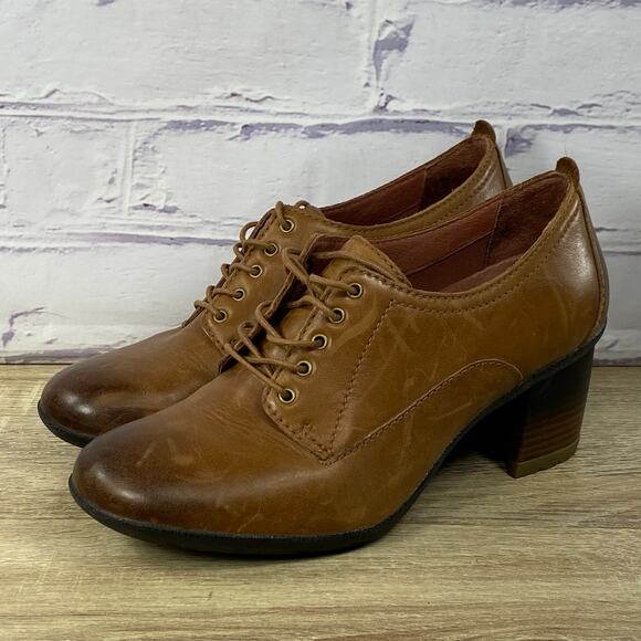 Dansko Pennie Brown Lace Up Oxford Shoes EU 40 US 9.5-10 Block Heel Chunky - Picture 3 of 9